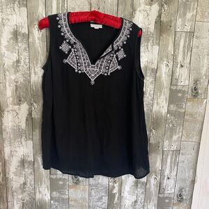 J. Jill black and white sleeveless tank S